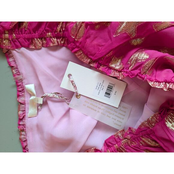 NWT LoveShackFancy Vynne Ombré Colorful Tiered Maxi Dress Sz 8 Pink #1E507 - Picture 8 of 13